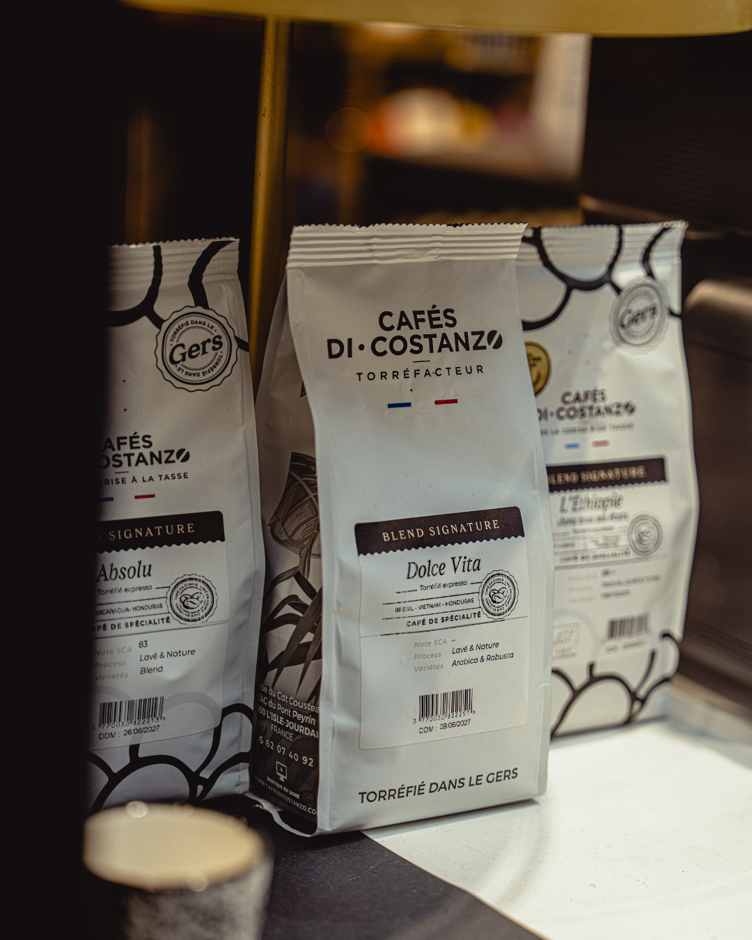 Packshot et branding produit Cafés Di Costanzo — Photographie Toulouse par BR Productions